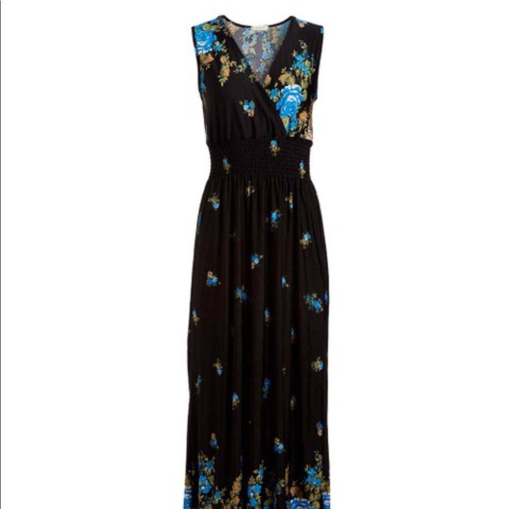 Black and Floral Maxi Dress